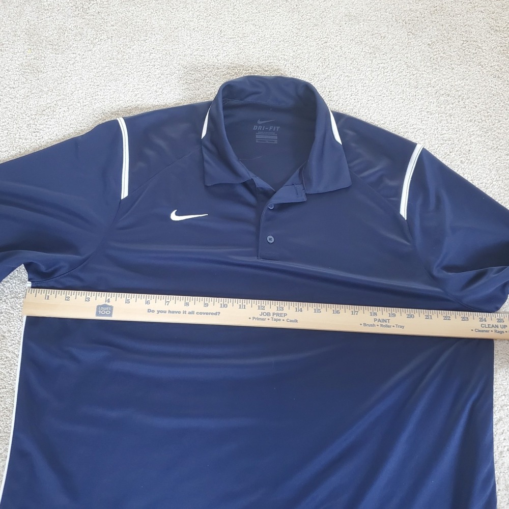 Nike Men's Polo Shirt Size XL Blue Dri-Fit White Accent - Picture 4 of 14